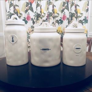 Rae Dunn Icon Canister Set of 3- MIX BAKE ROLL